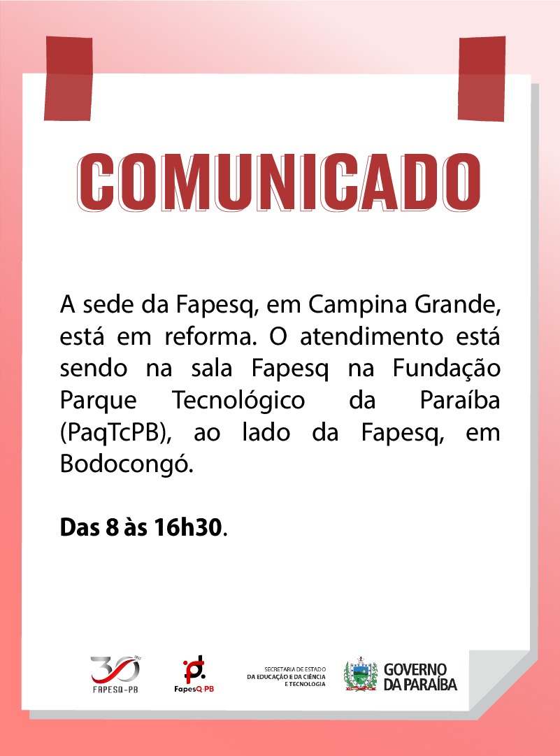 Comunicado - atendimento Fapesq.jpeg