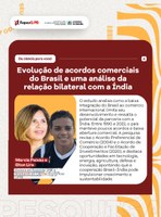 Pesquisa da UFPB mostra a evolução de acordos comerciais do Brasil e uma análise da relação bilateral com a Índia