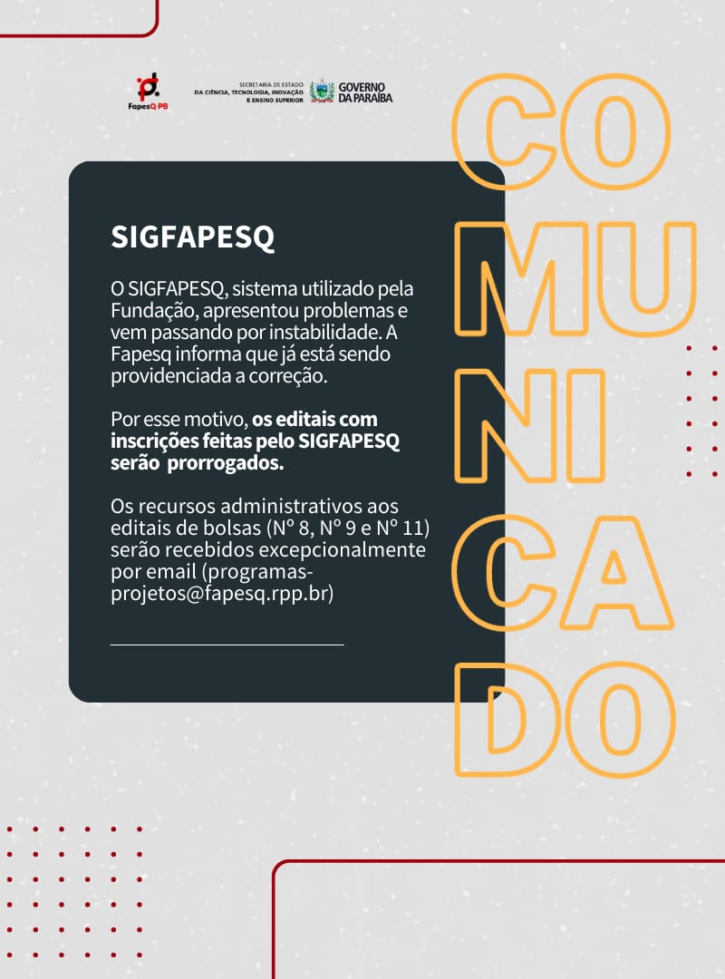 Comunicado - sigfapesq - recursos.jpeg