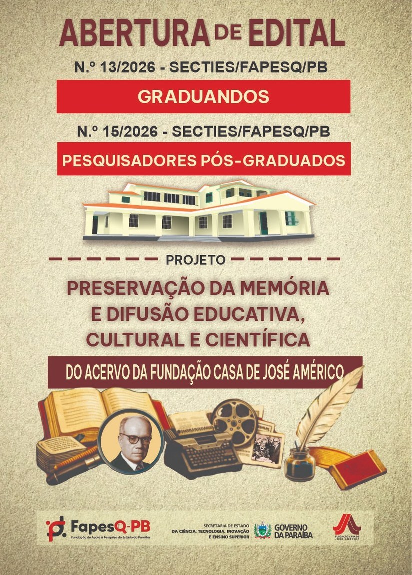 FCJA, Secties e Fapesq abrem editais para graduandos e pós-graduados