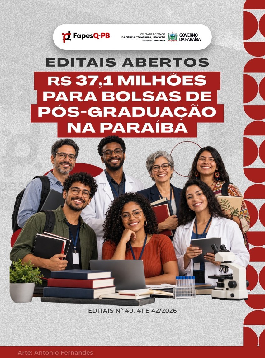 Governo da Paraíba lança três editais para bolsas de pós-graduação com investimento de R$ 37,1 milhões